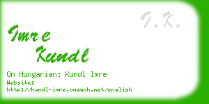 imre kundl business card